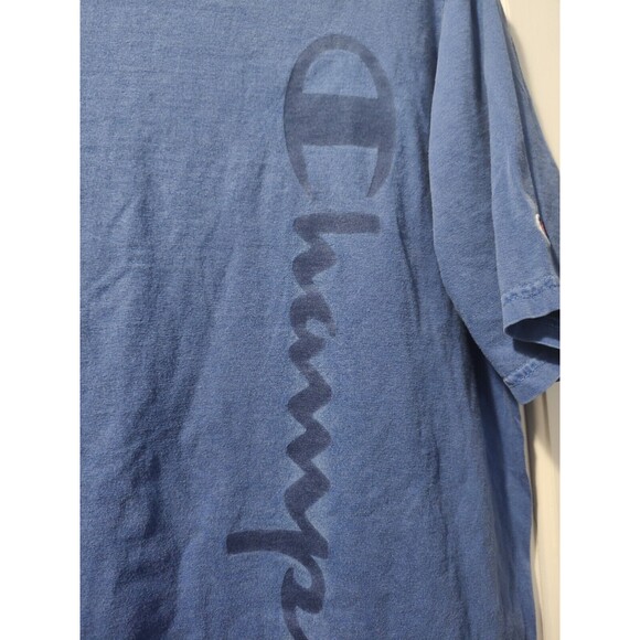 Champion Short Sleeve Algodon Faded Blue T-Shirt Size Adult Large Fast Shipping - Picture 6 of 11